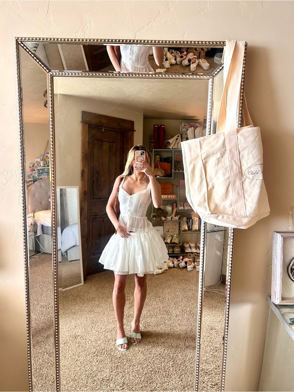 Miss Circle NWT White Cottagecore Prairie Milkmaid Cotton Poplin Skirt & Tank XS - Picture 5 of 11